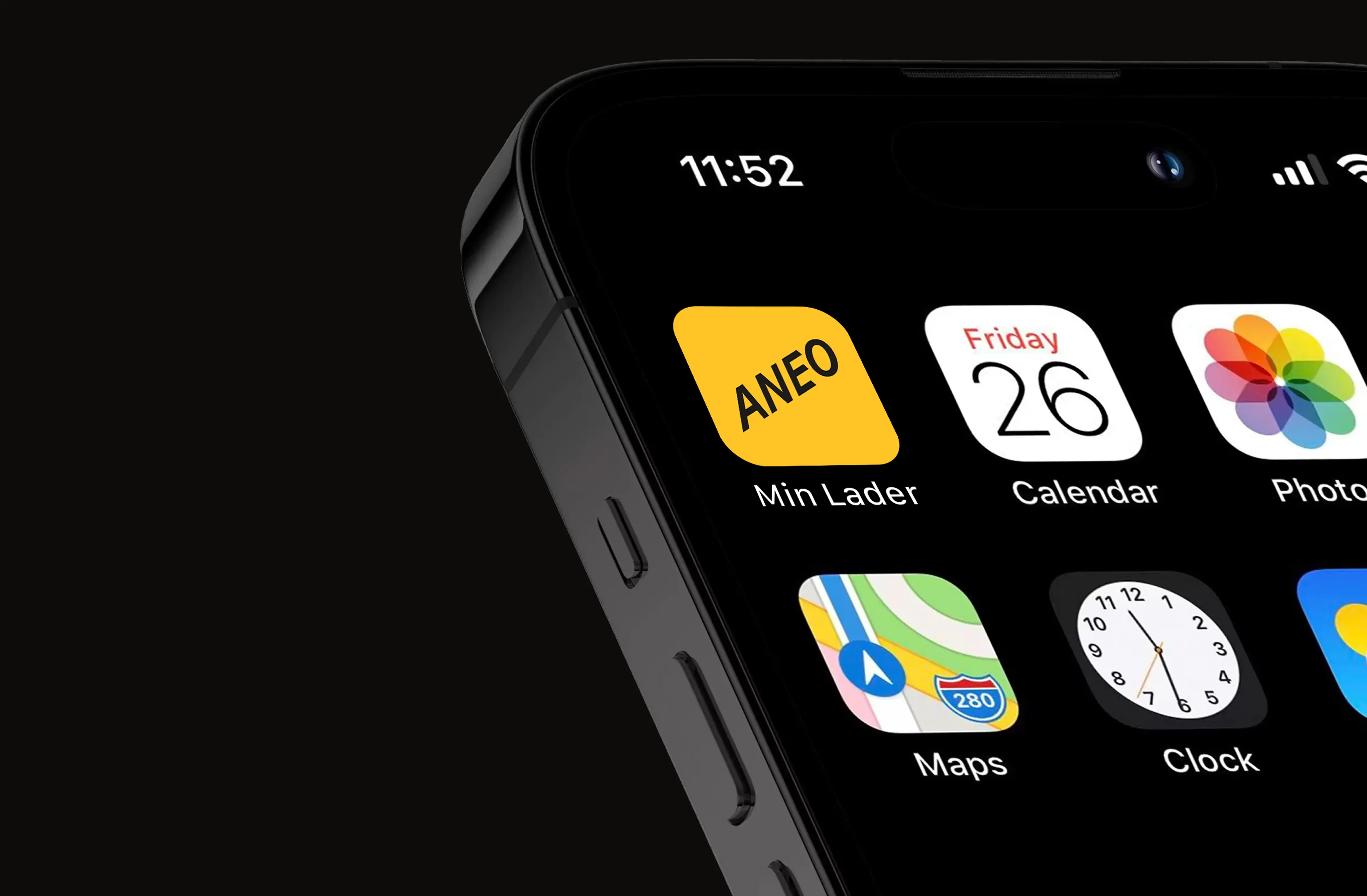 Telefon med ANEO-appen