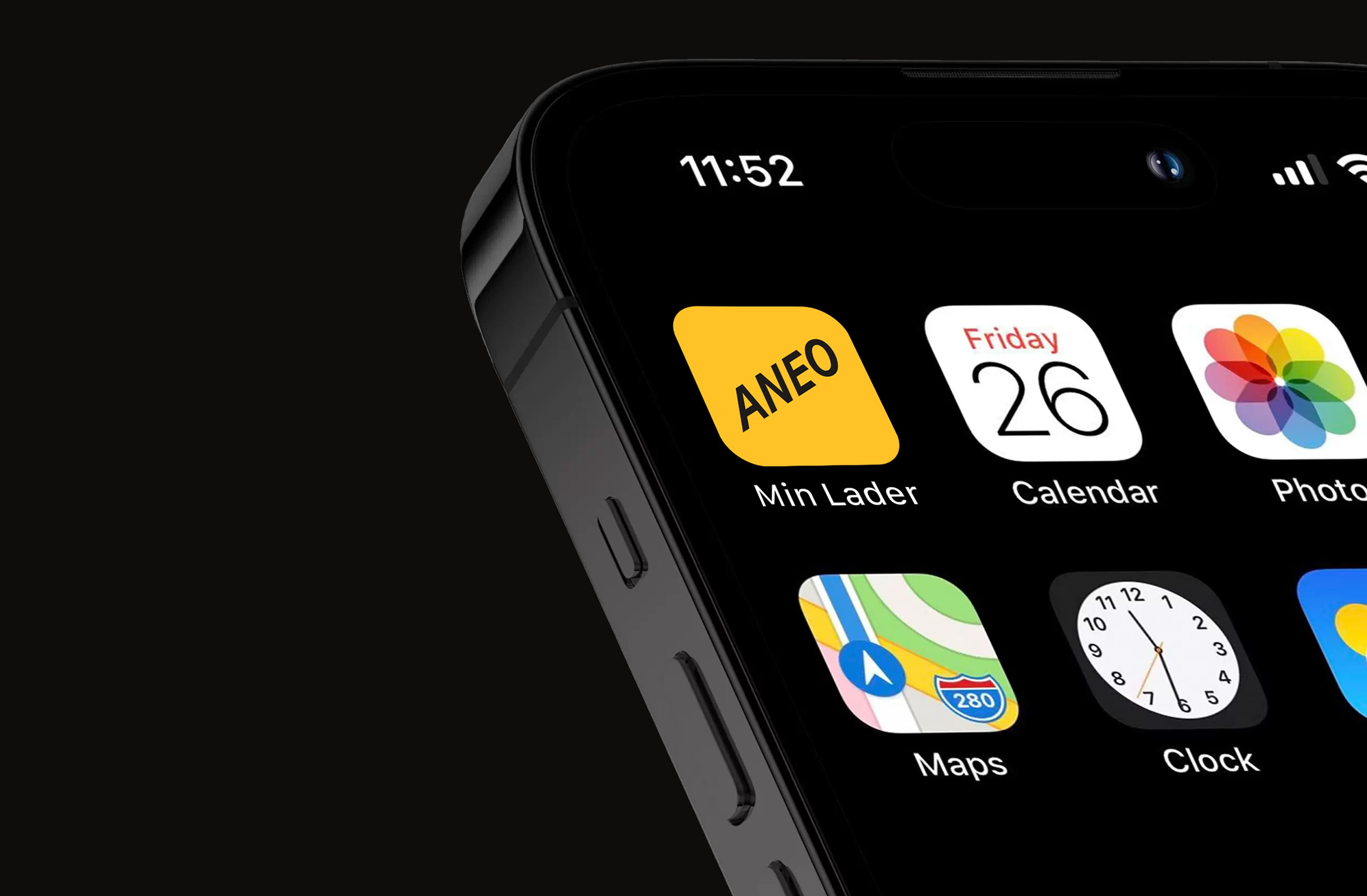 Telefon med Aneo Mobility-appen